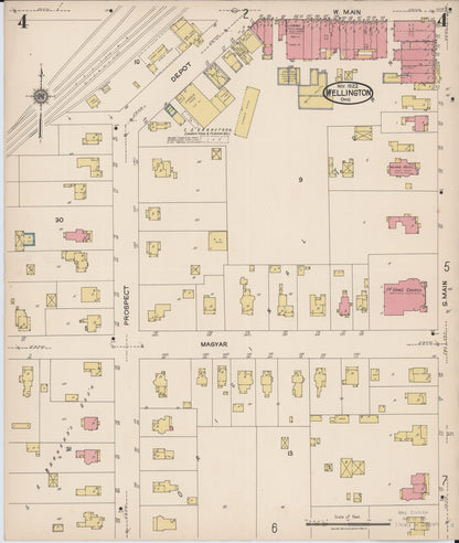 Sanborn Fire Insurance Map from Wellington, Lorain County, Ohio (1922), Sheet #0004 - Historic Sanborn Fire Insurance Map Print, vintage old map wall art, antique decor, genealogy gift, Ohio Ohio map