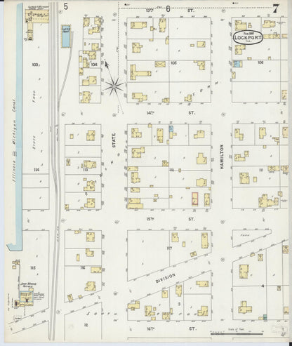 Sanborn Fire Insurance Map from Lockport, Will County, Illinois (1897), Sheet #0007 - Historic Sanborn Fire Insurance Map Print, vintage old map wall art, antique decor, genealogy gift, Illinois Illinois map
