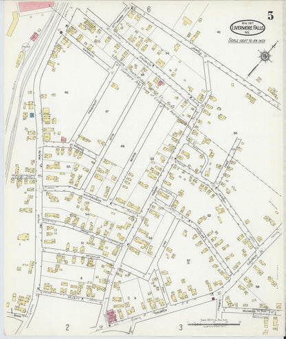 Sanborn Fire Insurance Map from Livermore Falls, Androscoggin County, Maine (1917), Sheet #0005 - Complete Map Set gallery image, historic Sanborn map, vintage wall art, Maine Maine