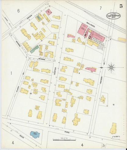 Sanborn Fire Insurance Map from East Hampton, Hampshire County, Massachusetts (1902), Sheet #0005 - Complete Map Set gallery image, historic Sanborn map, vintage wall art, Massachusetts Massachusetts