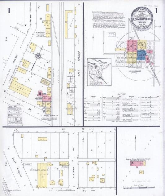 Sanborn Fire Insurance Map from Blooming Prairie, Steele County, Minnesota. (1927) – Map View