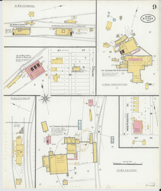 Sanborn Fire Insurance Map from Victor, Teller County, Colorado (1900), Sheet #0009 - Historic Sanborn Fire Insurance Map Print, vintage old map wall art, antique decor, genealogy gift, Colorado Colorado map