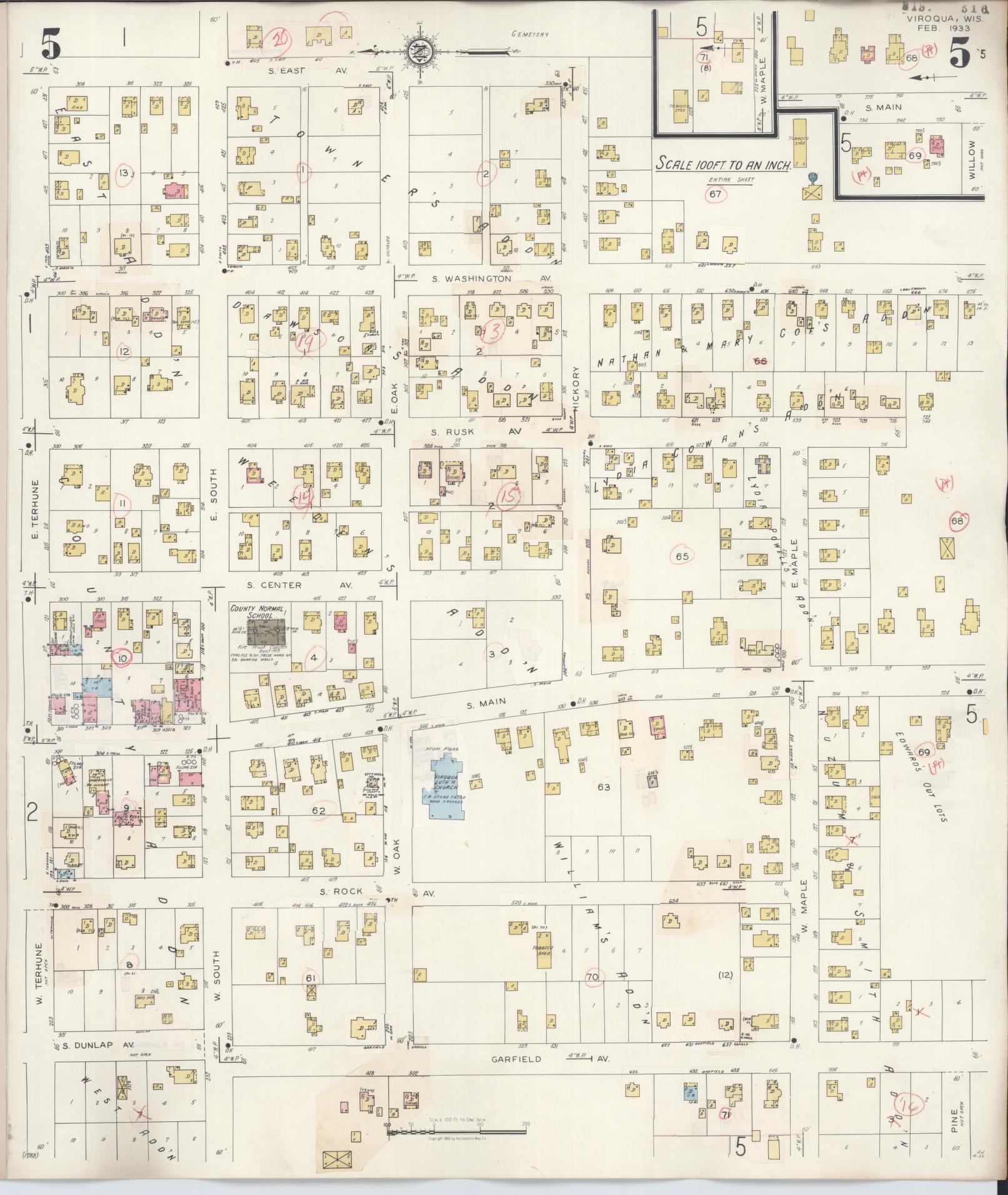 Sanborn Fire Insurance Map from Viroqua, Vernon County, Wisconsin (1949), Sheet #0005 - Complete Map Set gallery image, historic Sanborn map, vintage wall art, Wisconsin Wisconsin