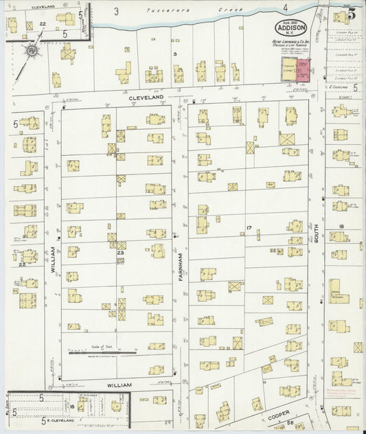 Sanborn Fire Insurance Map from Addison, Steuben County, New York (1921), Sheet #0005 - Historic Sanborn Fire Insurance Map Print, vintage old map wall art, antique decor, genealogy gift, New York New York map