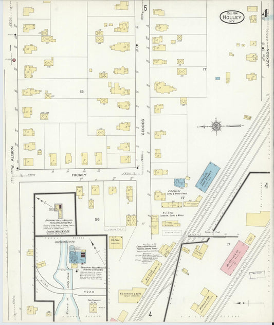 Sanborn Fire Insurance Map from Holley, Orleans County, New York (1914), Sheet #0004 - Historic Sanborn Fire Insurance Map Print, vintage old map wall art, antique decor, genealogy gift, New York New York map