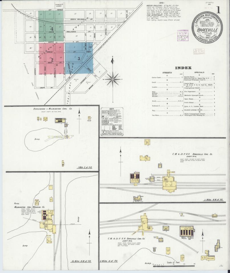 Sanborn Fire Insurance Map from Braceville, Grundy County, Illinois. (1907) – Map View