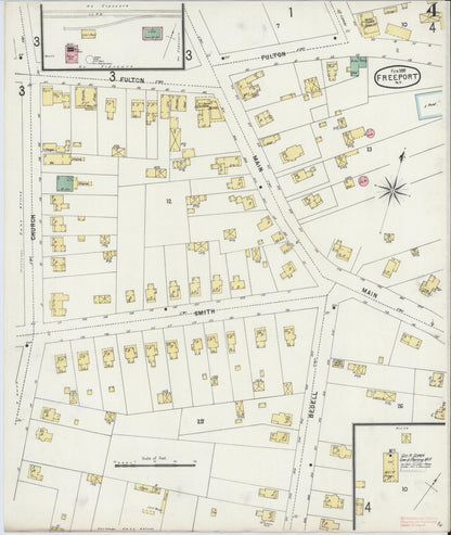 Sanborn Fire Insurance Map from Freeport, Nassau County, New York (1897), Sheet #0004 - Complete Map Set gallery image, historic Sanborn map, vintage wall art, New York New York