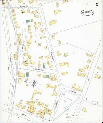 Sanborn Fire Insurance Map from Enosburg Falls, Franklin County, Vermont (1905), Sheet #0002 - Complete Map Set gallery image, historic Sanborn map, vintage wall art, Vermont Vermont