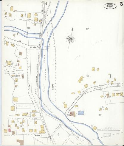 Sanborn Fire Insurance Map from Globe, Gila County, Arizona (1906), Sheet #0005 - Complete Map Set gallery image, historic Sanborn map, vintage wall art, Arizona Arizona