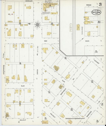 Sanborn Fire Insurance Map from Sallisaw, Sequoyah County, Oklahoma (1904), Sheet #0003 - Complete Map Set gallery image, historic Sanborn map, vintage wall art, Oklahoma Oklahoma