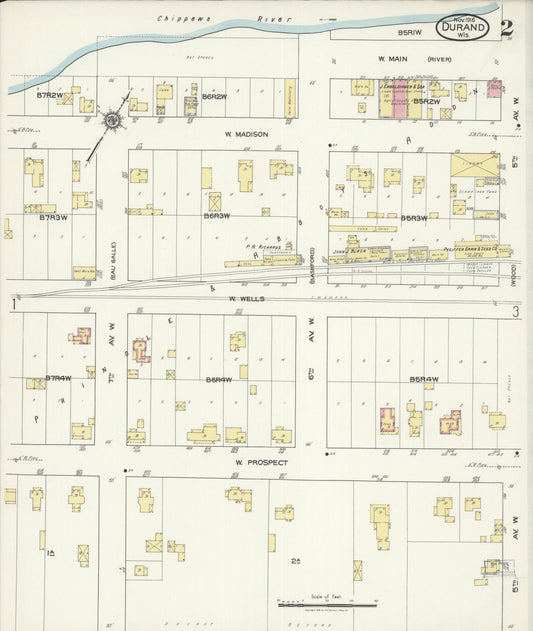 Sanborn Fire Insurance Map from Durand, Pepin County, Wisconsin (1916), Sheet #0002 - Historic Sanborn Fire Insurance Map Print, vintage old map wall art, antique decor, genealogy gift, Wisconsin Wisconsin map