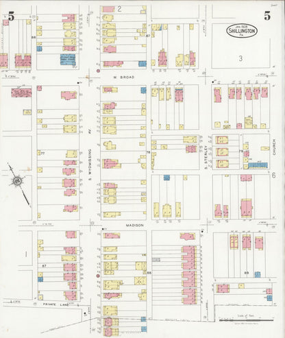 Sanborn Fire Insurance Map from Shillington, Berks County, Pennsylvania (1928), Sheet #0005 - Complete Map Set gallery image, historic Sanborn map, vintage wall art, Pennsylvania Pennsylvania