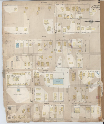 Sanborn Fire Insurance Map from Calexico, Imperial County, California (1956), Sheet #0002 - Complete Map Set gallery image, historic Sanborn map, vintage wall art, California California