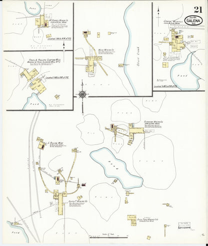 Sanborn Fire Insurance Map from Galena, Cherokee County, Kansas (1911), Sheet #0021 - Complete Map Set gallery image, historic Sanborn map, vintage wall art, Kansas Kansas