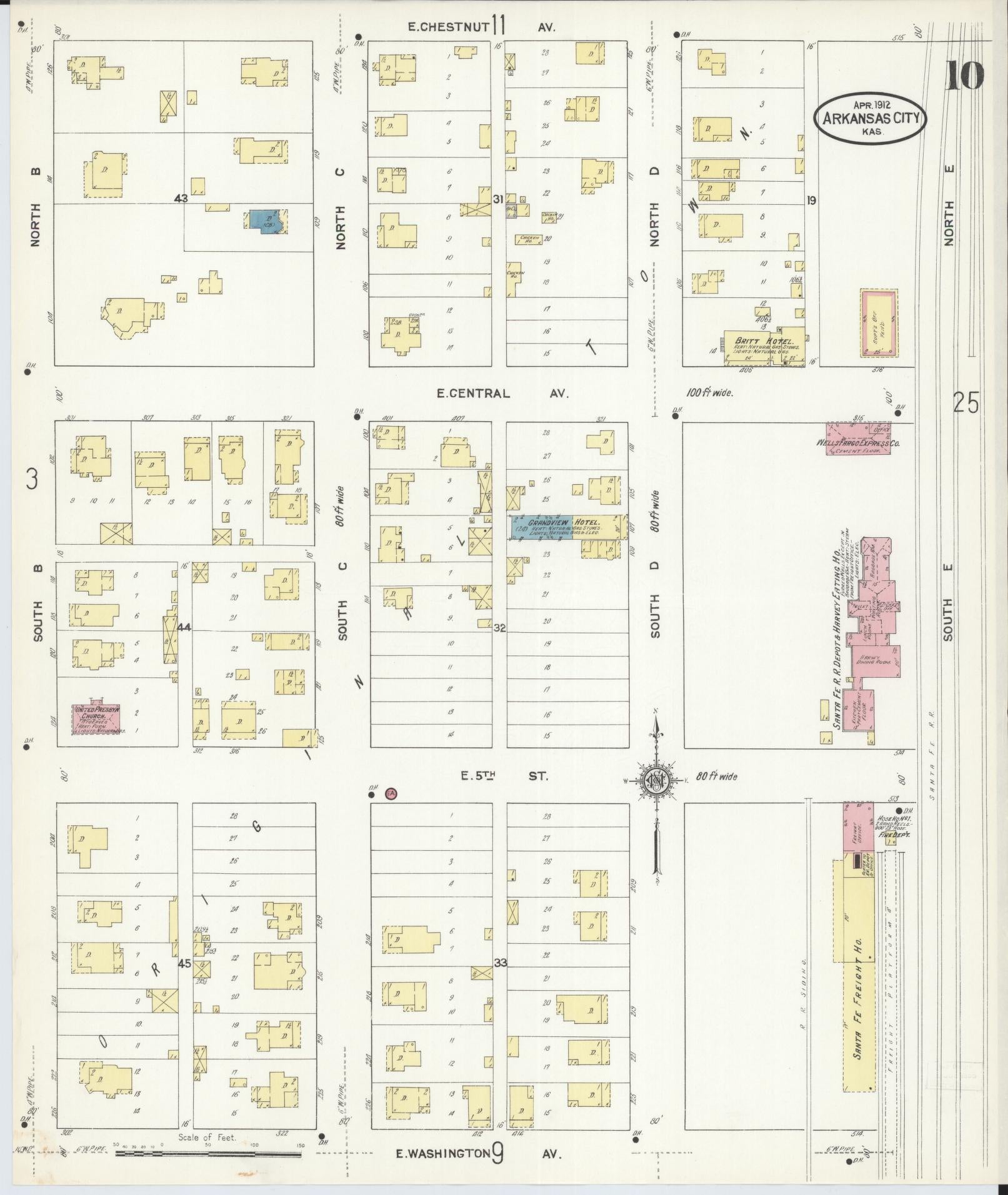 Sanborn Fire Insurance Map from Arkansas City, Cowley County, Kansas (1912), Sheet #0010 - Complete Map Set gallery image, historic Sanborn map, vintage wall art, Arkansas Arkansas