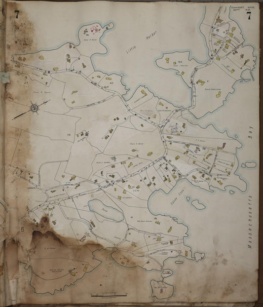 Sanborn Fire Insurance Map from Cohasset, Norfolk County, Massachusetts (1963), Sheet #0007 - Historic Sanborn Fire Insurance Map Print, vintage old map wall art, antique decor, genealogy gift, Massachusetts Massachusetts map
