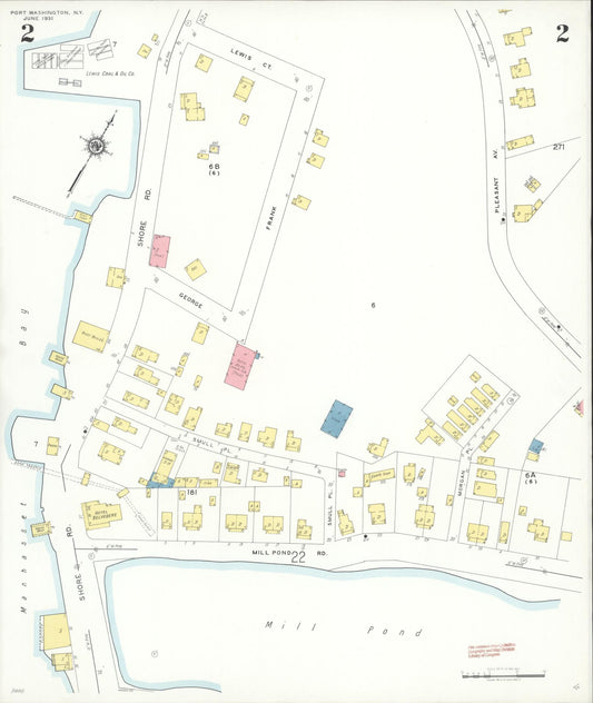 Sanborn Fire Insurance Map from Port Washington, Nassau County, New York (1931), Sheet #0002 - Historic Sanborn Fire Insurance Map Print, vintage old map wall art, antique decor, genealogy gift, New York New York map
