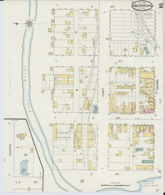 Sanborn Fire Insurance Map from Lanesboro, Fillmore County, Minnesota (1894), Sheet #0002 - Historic Sanborn Fire Insurance Map Print, vintage old map wall art, antique decor, genealogy gift, Minnesota Minnesota map