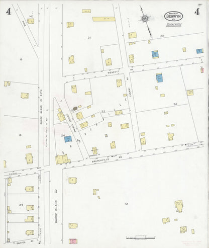 Sanborn Fire Insurance Map from Berwin, Prince Georges County, Maryland (1930), Sheet #0004 - Complete Map Set gallery image, historic Sanborn map, vintage wall art, Maryland Maryland