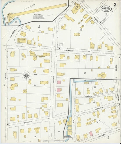 Sanborn Fire Insurance Map from Mystic, New London County, Connecticut (1903), Sheet #0003 - Complete Map Set gallery image, historic Sanborn map, vintage wall art, Connecticut Connecticut