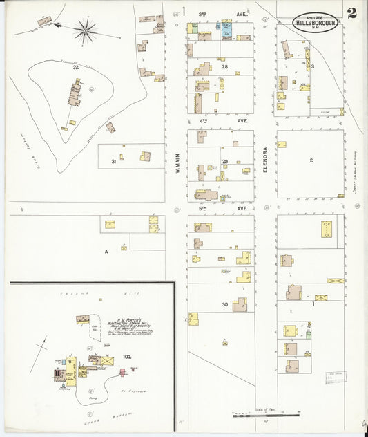 Sanborn Fire Insurance Map from Hillsboro, Sierra County, New Mexico (1898), Sheet #0002 - Historic Sanborn Fire Insurance Map Print, vintage old map wall art, antique decor, genealogy gift, New Mexico New Mexico map