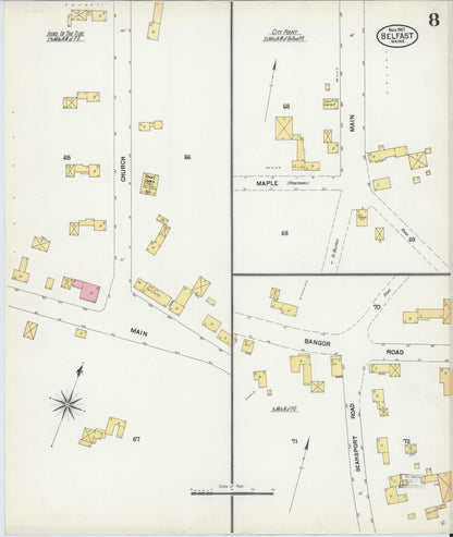 Sanborn Fire Insurance Map from Belfast, Waldo County, Maine (1901), Sheet #0008 - Complete Map Set gallery image, historic Sanborn map, vintage wall art, Maine Maine