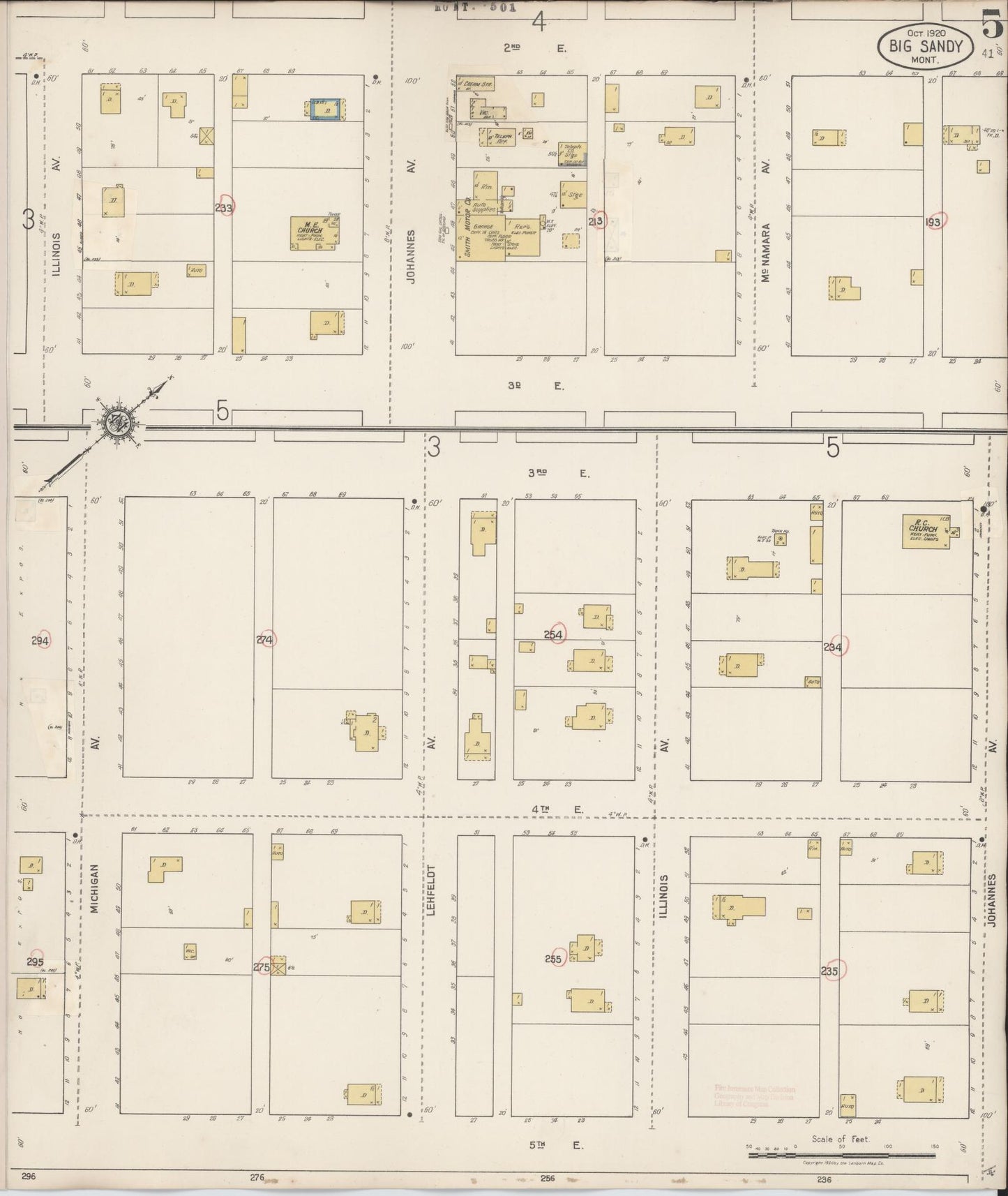 Sanborn Fire Insurance Map from Big Sandy, Chouteau County, Montana (1929), Sheet #0005 - Complete Map Set gallery image, historic Sanborn map, vintage wall art, Montana Montana