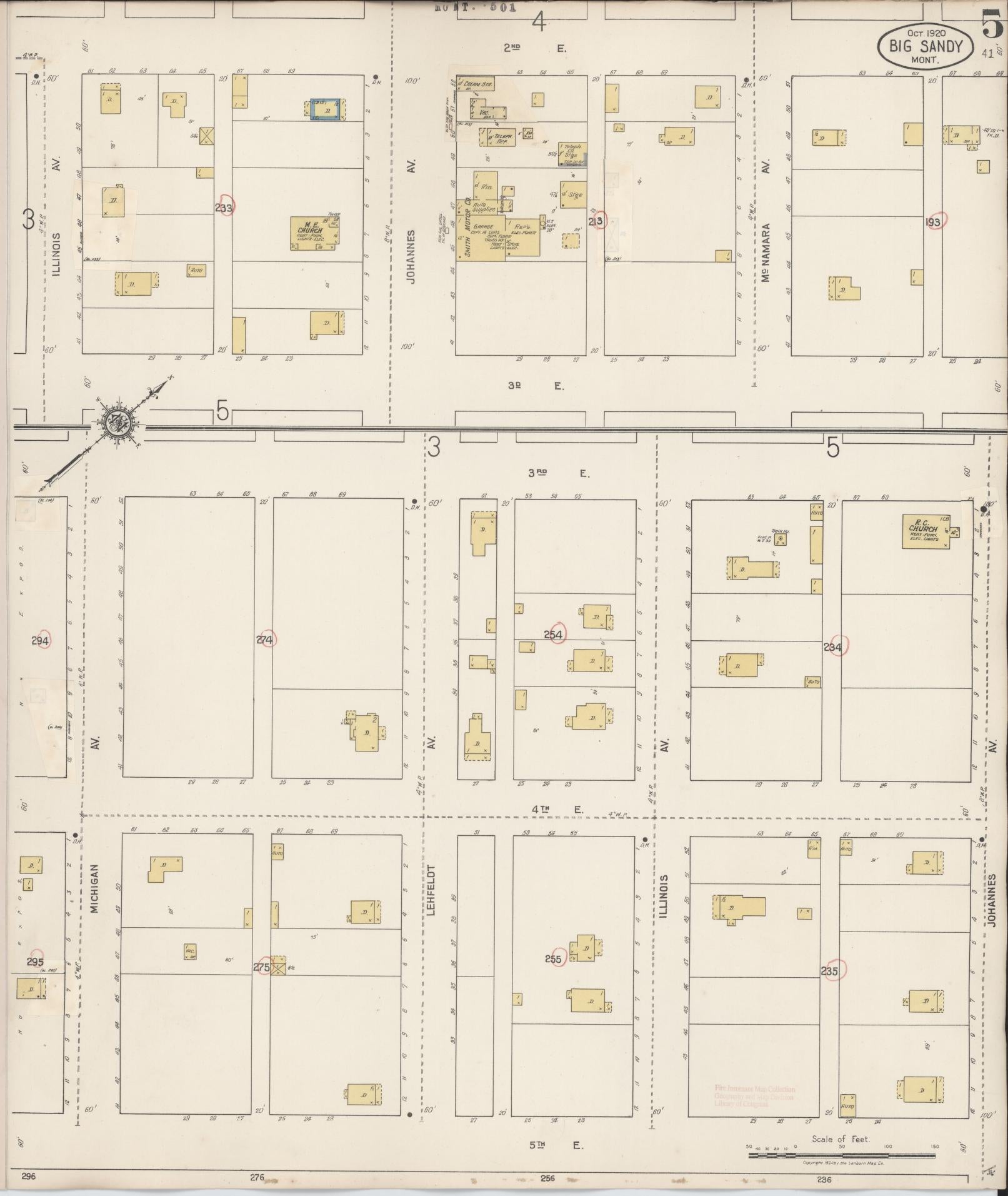 Sanborn Fire Insurance Map from Big Sandy, Chouteau County, Montana (1929), Sheet #0005 - Complete Map Set gallery image, historic Sanborn map, vintage wall art, Montana Montana