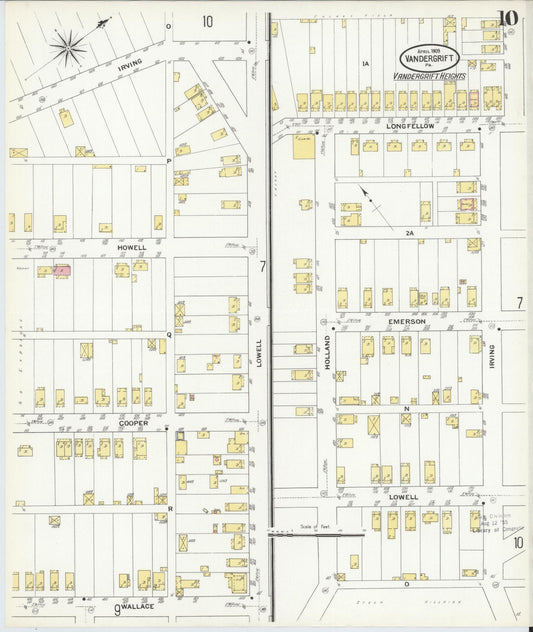 Sanborn Fire Insurance Map from Vandergrift, Westmoreland County, Pennsylvania (1909), Sheet #0010 - Historic Sanborn Fire Insurance Map Print, vintage old map wall art, antique decor, genealogy gift, Pennsylvania Pennsylvania map