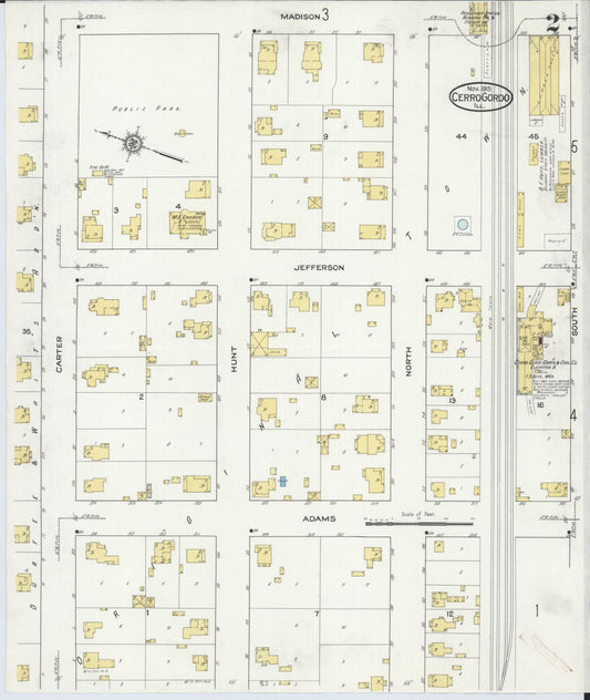 Sanborn Fire Insurance Map from Cerro Gordo, Piatt County, Illinois (1915), Sheet #0002 - Historic Sanborn Fire Insurance Map Print, vintage old map wall art, antique decor, genealogy gift, Illinois Illinois map