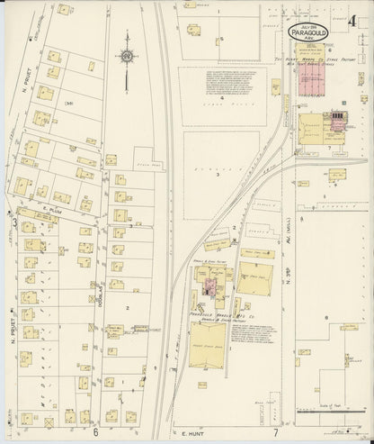 Sanborn Fire Insurance Map from Paragould, Greene County, Arkansas (1914), Sheet #0004 - Complete Map Set gallery image, historic Sanborn map, vintage wall art, Arkansas Arkansas