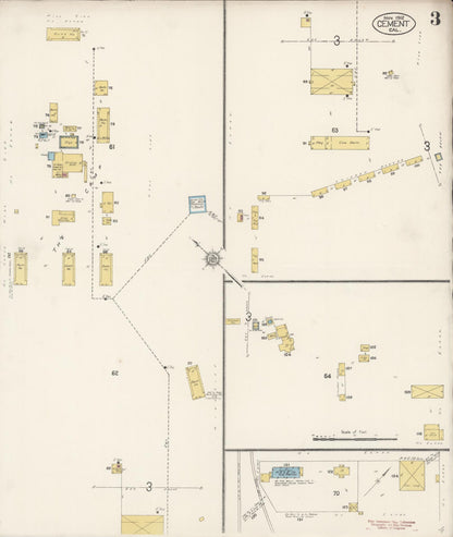 Sanborn Fire Insurance Map from Cement, Solano County, California (1912), Sheet #0003 - Historic Sanborn Fire Insurance Map Print, vintage old map wall art, antique decor, genealogy gift, California California map