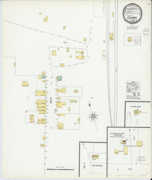 Sanborn Fire Insurance Map from Colbert, Bryan County, Oklahoma (1901), Sheet #0001 - Historic Sanborn Fire Insurance Map Print, vintage old map wall art, antique decor, genealogy gift, Oklahoma Oklahoma map
