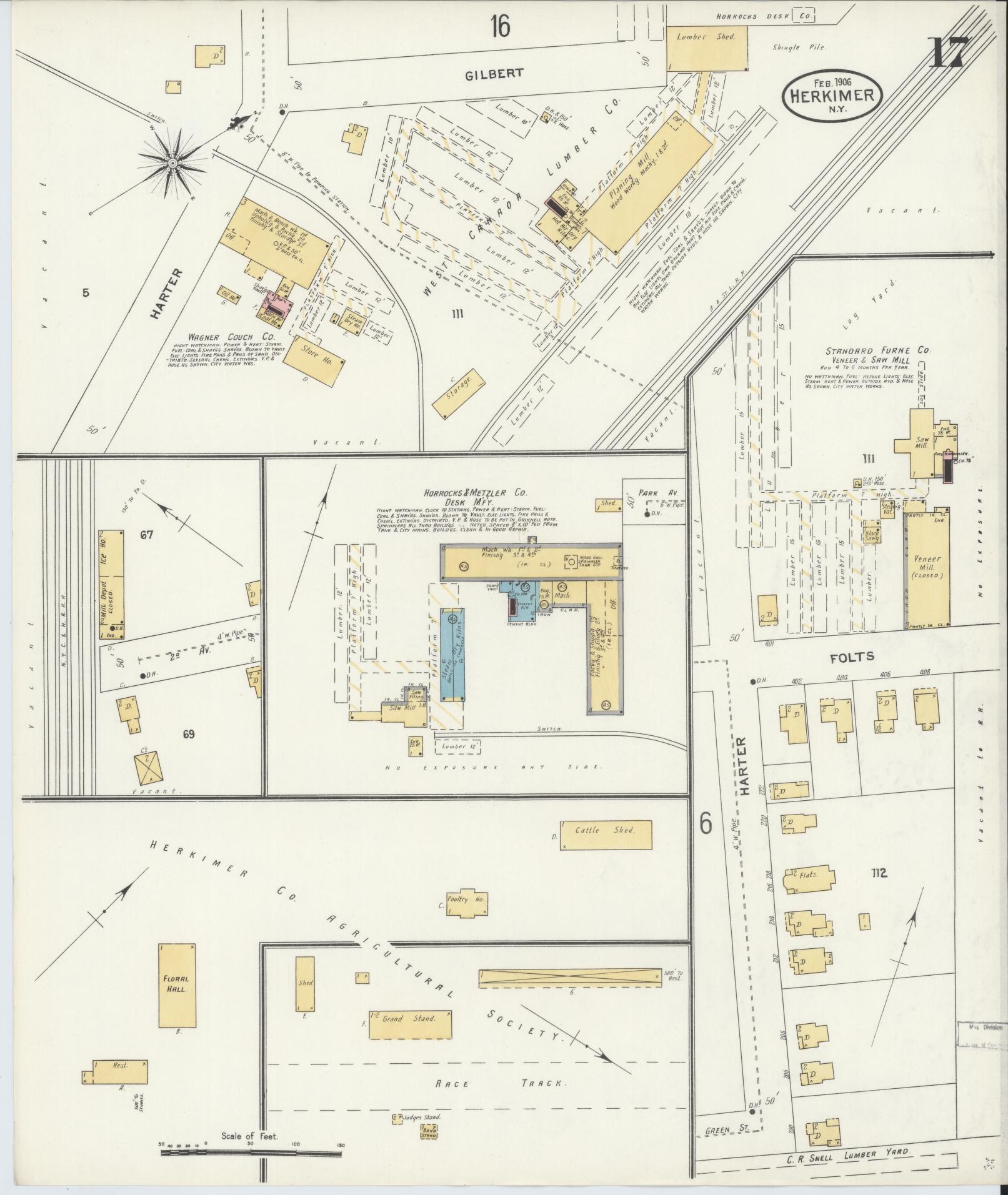 Sanborn Fire Insurance Map from Herkimer, Herkimer County, New York (1906), Sheet #0017 - Complete Map Set gallery image, historic Sanborn map, vintage wall art, New York New York