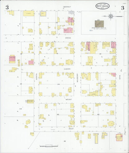 Sanborn Fire Insurance Map from West Union, Adams County, Ohio (1930), Sheet #0003 - Complete Map Set gallery image, historic Sanborn map, vintage wall art, Ohio Ohio