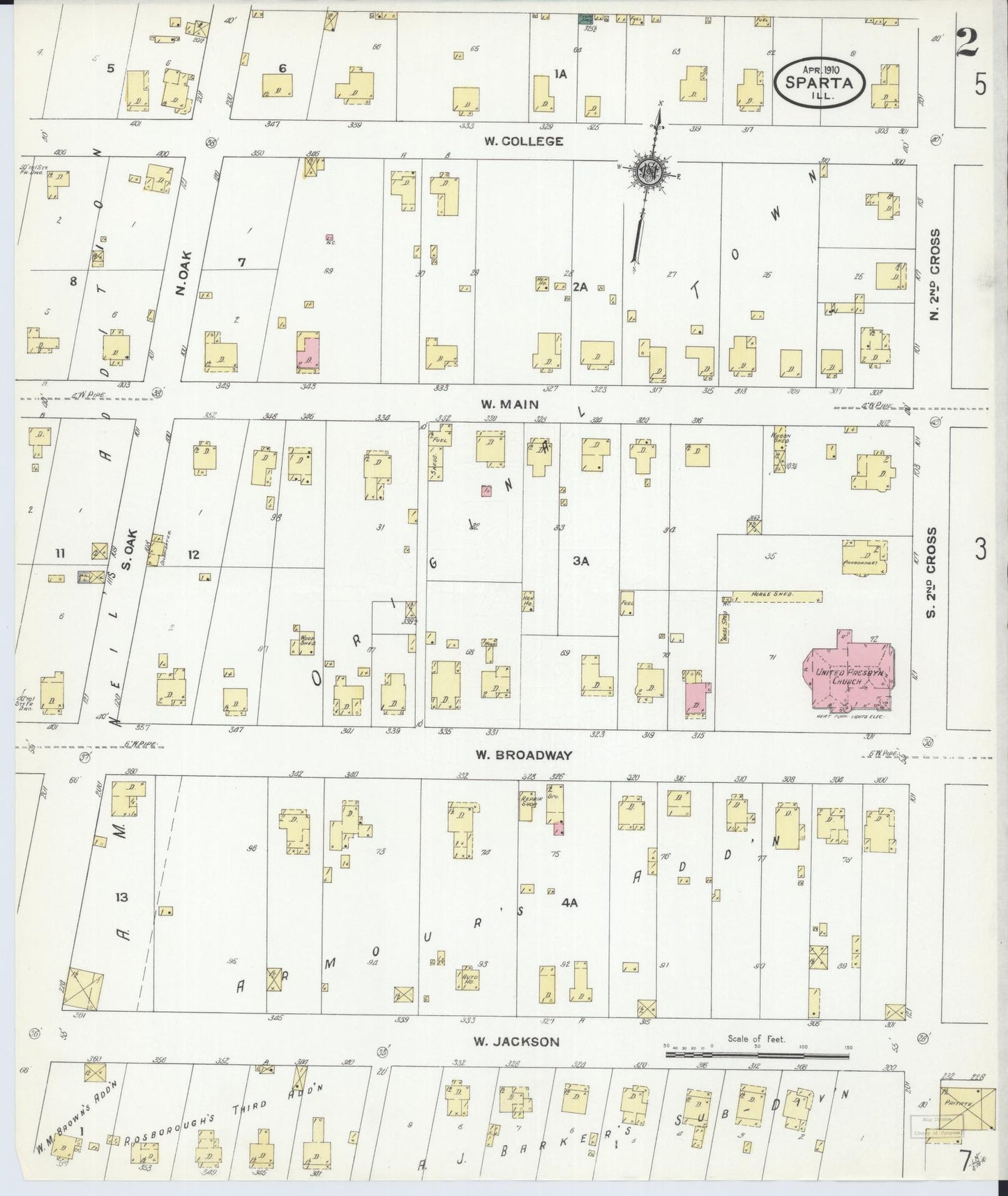 Sanborn Fire Insurance Map from Sparta, Randolph County, Illinois (1910), Sheet #0002 - Complete Map Set gallery image, historic Sanborn map, vintage wall art, Illinois Illinois