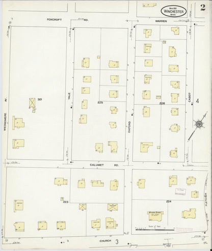 Sanborn Fire Insurance Map from Winchester, Middlesex County, Massachusetts (1910), Sheet #0002 - Complete Map Set gallery image, historic Sanborn map, vintage wall art, Massachusetts Massachusetts