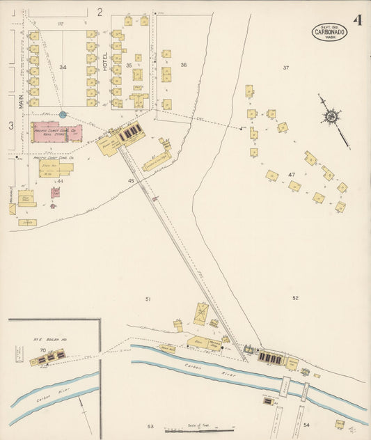 Sanborn Fire Insurance Map from Carbonado, Pierce County, Washington (1913), Sheet #0004 - Historic Sanborn Fire Insurance Map Print, vintage old map wall art, antique decor, genealogy gift, Washington Washington map