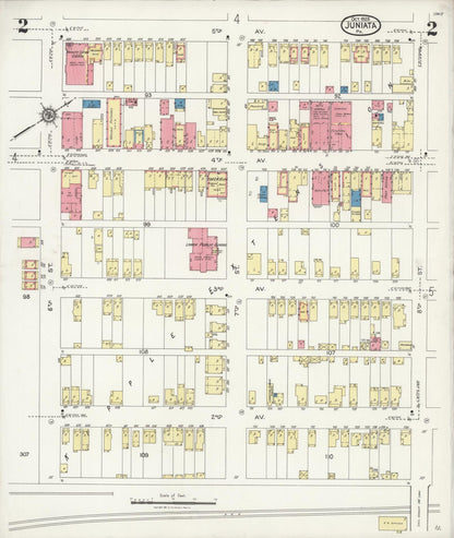 Sanborn Fire Insurance Map from Juniata, Blair County, Pennsylvania (1925), Sheet #0002 - Historic Sanborn Fire Insurance Map Print, vintage old map wall art, antique decor, genealogy gift, Pennsylvania Pennsylvania map