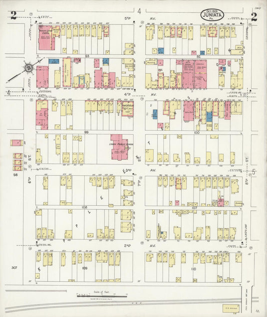 Sanborn Fire Insurance Map from Juniata, Blair County, Pennsylvania (1925), Sheet #0002 - Historic Sanborn Fire Insurance Map Print, vintage old map wall art, antique decor, genealogy gift, Pennsylvania Pennsylvania map