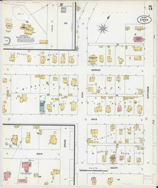 Sanborn Fire Insurance Map from Anna, Union County, Illinois (1900), Sheet #0005 - Historic Sanborn Fire Insurance Map Print, vintage old map wall art, antique decor, genealogy gift, Illinois Illinois map
