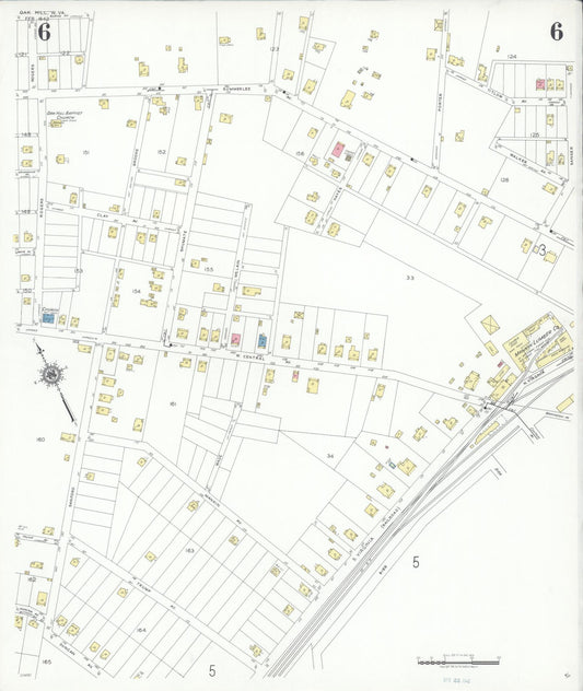 Sanborn Fire Insurance Map from Oak Hill, Fayette County, West Virginia (1942), Sheet #0006 - Historic Sanborn Fire Insurance Map Print, vintage old map wall art, antique decor, genealogy gift, West Virginia West Virginia map