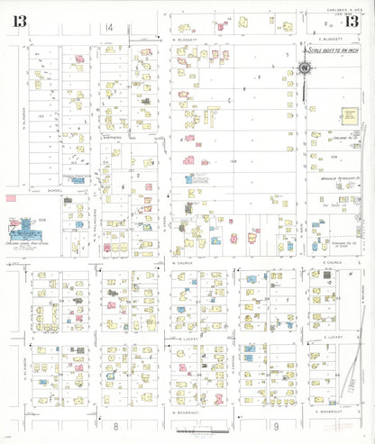Sanborn Fire Insurance Map from Carlsbad, Eddy County, New Mexico (1943), Sheet #0013 - Complete Map Set gallery image, historic Sanborn map, vintage wall art, New Mexico New Mexico