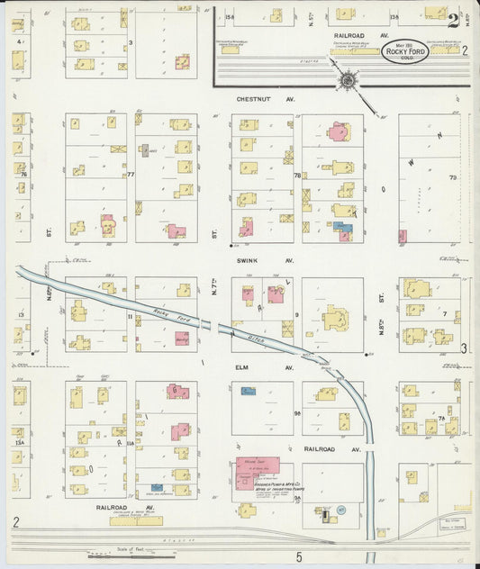 Sanborn Fire Insurance Map from Rocky Ford, Otero County, Colorado (1911), Sheet #0002 - Historic Sanborn Fire Insurance Map Print, vintage old map wall art, antique decor, genealogy gift, Colorado Colorado map
