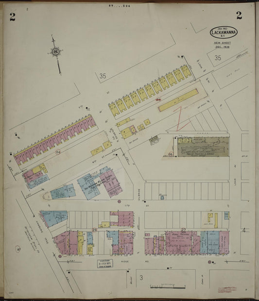 Sanborn Fire Insurance Map from Lackawanna, Erie County, New York (1950), Sheet #0002 - Historic Sanborn Fire Insurance Map Print, vintage old map wall art, antique decor, genealogy gift, New York New York map