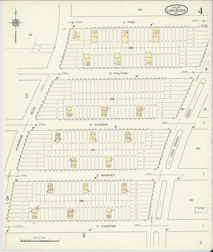 Sanborn Fire Insurance Map from Long Beach, Nassau County, New York (1914), Sheet #0004 - Complete Map Set gallery image, historic Sanborn map, vintage wall art, New York New York
