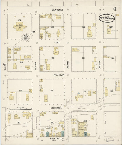 Sanborn Fire Insurance Map from Port Townsend, Jefferson County, Washington (1888), Sheet #0004 - Complete Map Set gallery image, historic Sanborn map, vintage wall art, Washington Washington