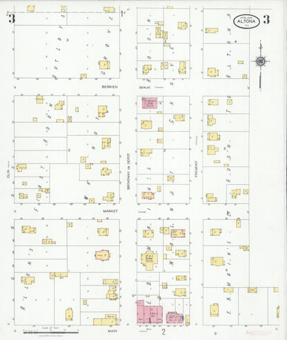 Sanborn Fire Insurance Map from Altona, Knox County, Illinois (1928), Sheet #0003 - Complete Map Set gallery image, historic Sanborn map, vintage wall art, Illinois Illinois