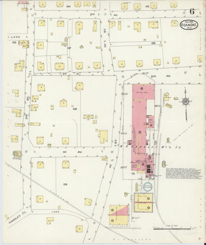 Sanborn Fire Insurance Map from Roanoke, Randolph County, Alabama (1913), Sheet #0006 - Complete Map Set gallery image, historic Sanborn map, vintage wall art, Alabama Alabama