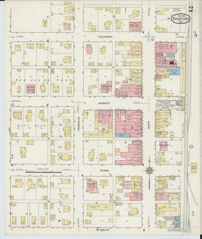 Sanborn Fire Insurance Map from Rockford, Mercer County, Ohio (1915), Sheet #0002 - Historic Sanborn Fire Insurance Map Print, vintage old map wall art, antique decor, genealogy gift, Ohio Ohio map